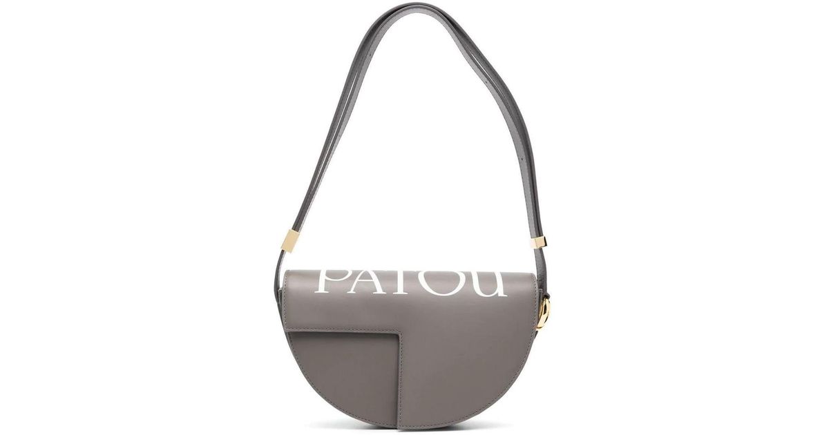 Patou Le Logo-print Shoulder Bag in Gray | Lyst