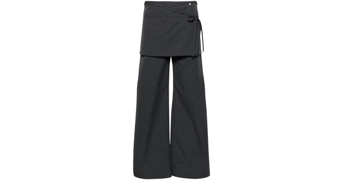 Low Classic Layered Wrap Skirt Pants in Black | Lyst Australia