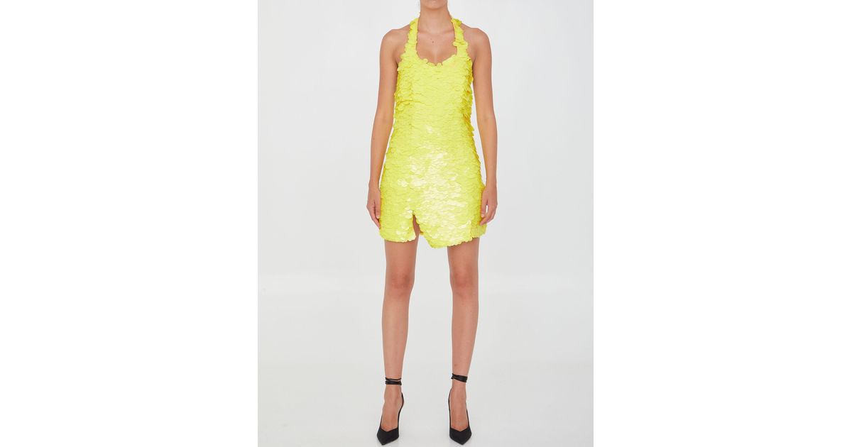attico mini dress yellow