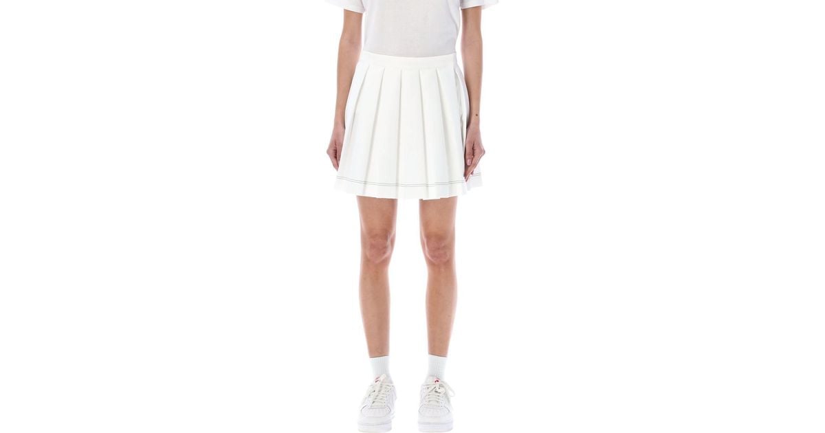 Lacoste Pleated Mini Skirt in White Lyst