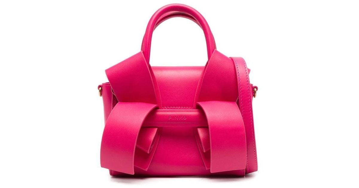 Pinko Leather Tote Bag in Pink | Lyst
