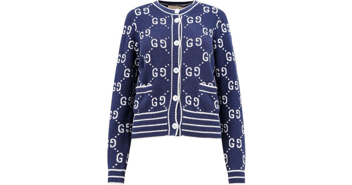 Gucci Cardigan in Blue Lyst