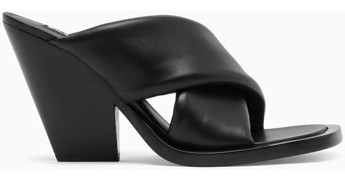 Jil Sander Wedge Sandals in Black | Lyst