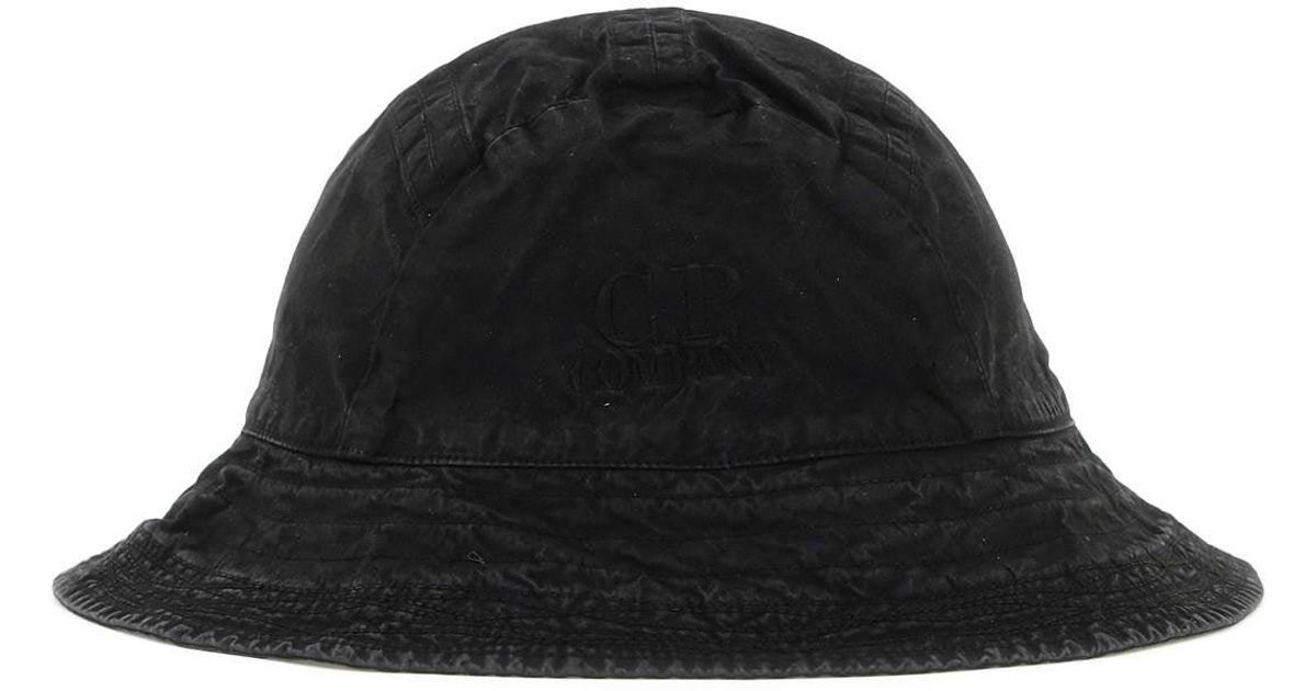 C.P. Company Cp Company Logoembroidered Cotton Bucket Hat in Black for