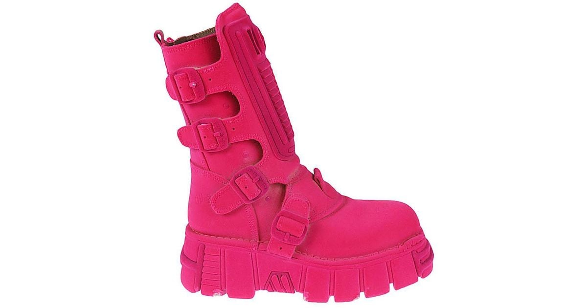 New Rock Boots Fuchsia in Pink | Lyst