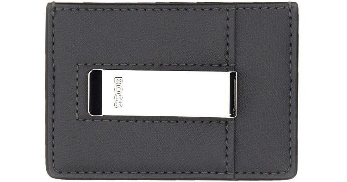 BOSS by HUGO BOSS Card Holder With Money Clip in Black for Men Lyst