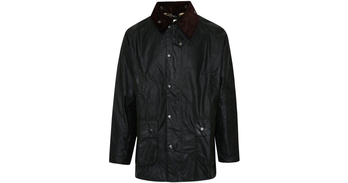 Barbour Giacca Bedale In Cotone Cerato Verde in Black for Men | Lyst
