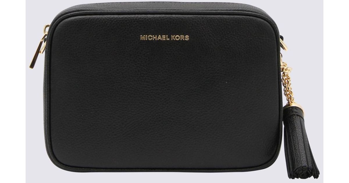 Michael Kors Black Ginny Leather Crossbody Bag Lyst
