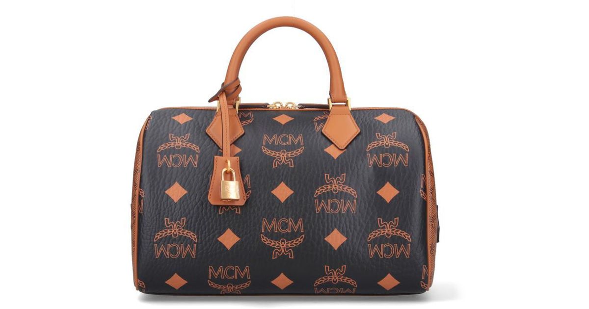 MCM Medium Handbag Ella Boston in Blue Lyst Canada