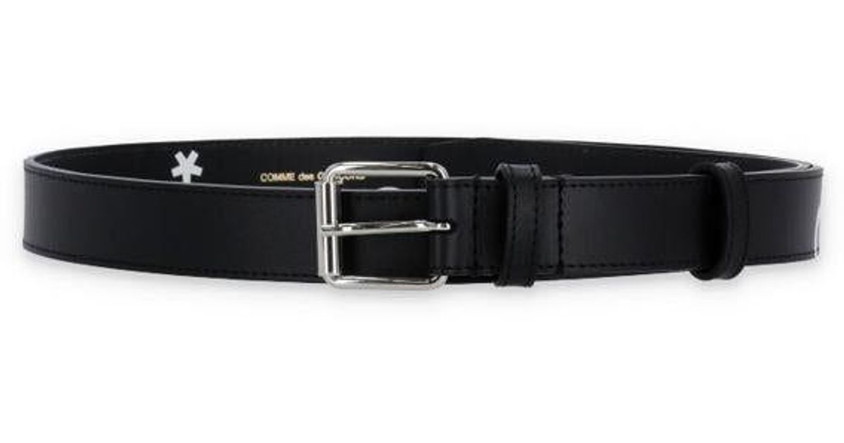 Comme des Garçons Leather Belt Wih Logo in Black | Lyst