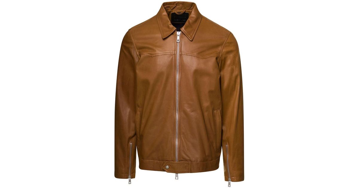 Giorgio Brato Western Jacket With Two-way Zip In Leather in Brown for ...