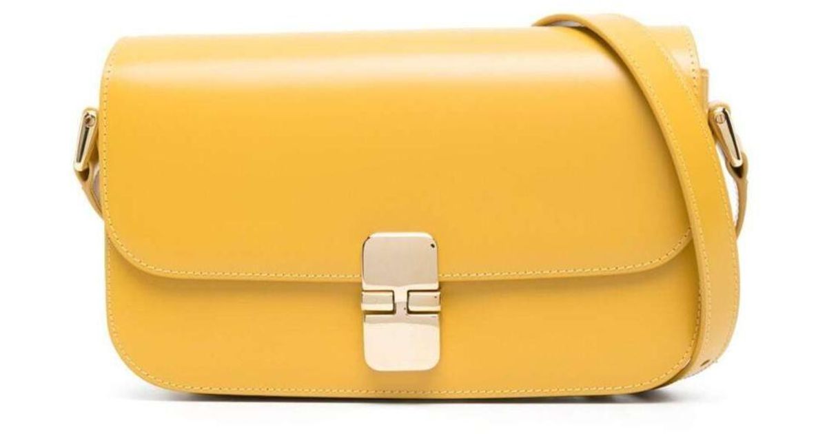 A.P.C. 'sac Grace Baguette' Yellow Shoulder Bag With Buckle Fastening ...