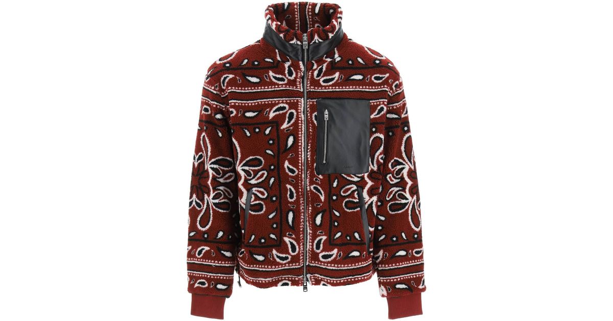 Amiri Bandana Print Sherpa Fleece Jacket for Men - Lyst