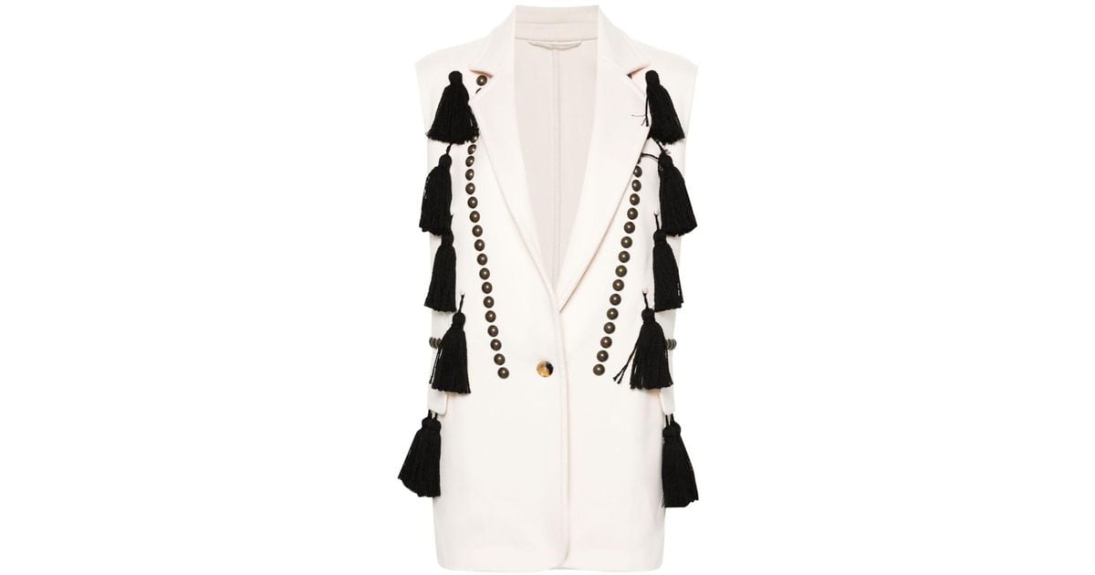 VIP【送料関税込】MAXMARA STUDDED WOOL VEST Max Mara Studded Wool Vest - White - Women | 11281011600015