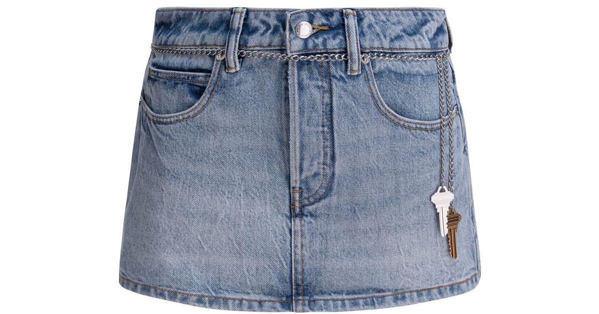 Alexander Wang High Rise Skort With Chain Belt in Blue | Lyst UK