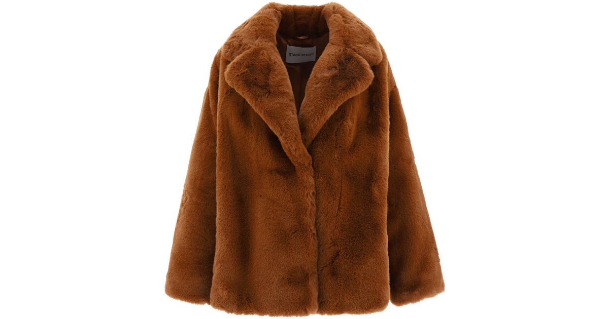 Stand Studio Synthetic "savannah" Jacket in Brown Lyst