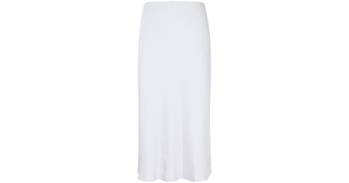 Theory Silk Slip Skirt in White | Lyst