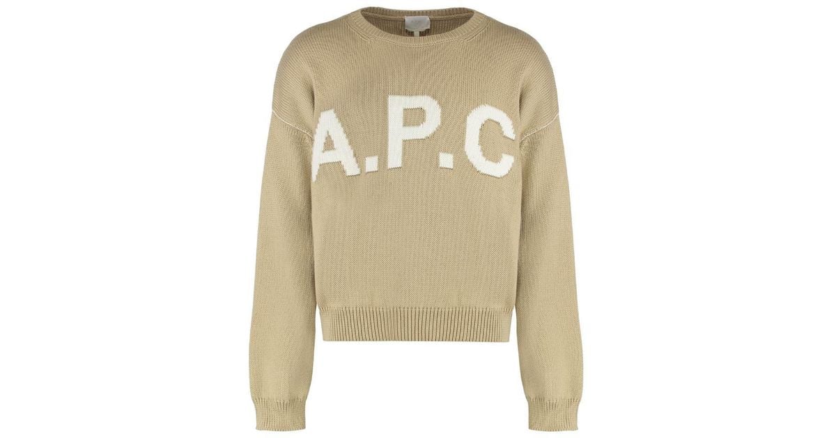 A.P.C. Sweater Logo Apc Mastic in Natural for Men | Lyst UK