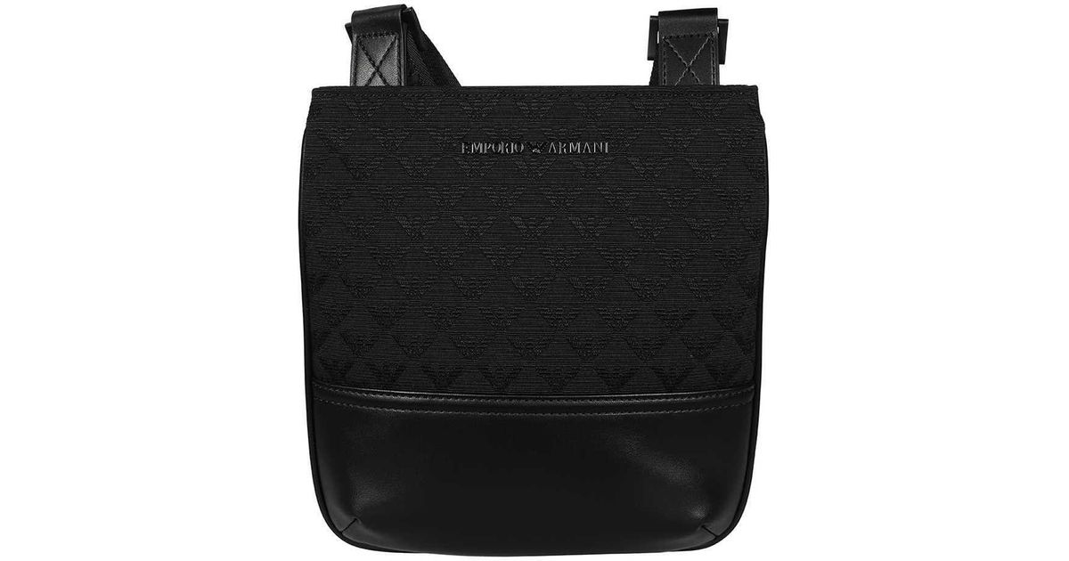 Emporio Armani Messenger Bag With Logo in Black for Men | Lyst