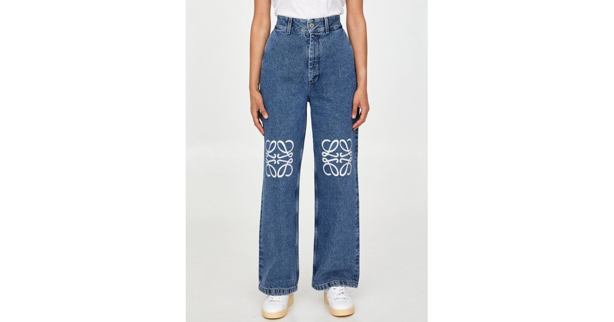 Loewe Denim Anagram baggy Jeans in Blue Lyst Canada