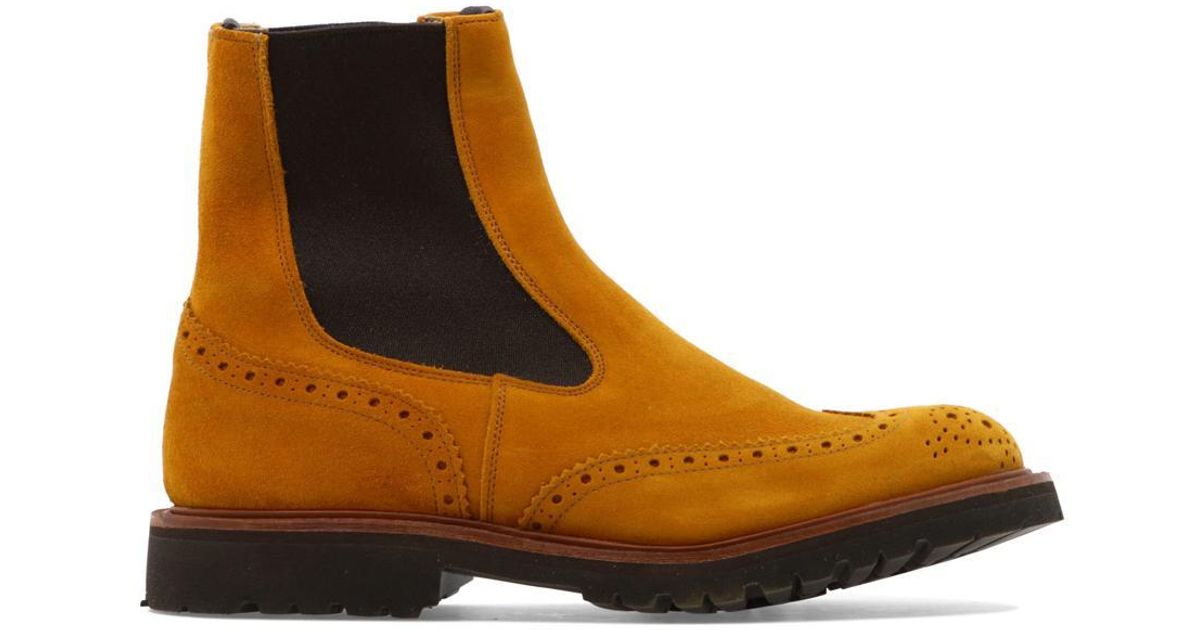 Tricker's "henry" Chelsea Boots in Orange for Men | Lyst