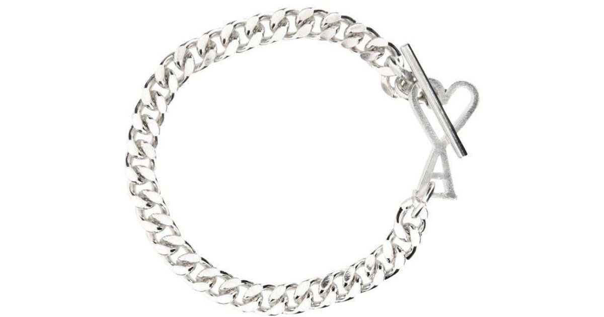 Ami Paris Chain Bracelet in Metallic