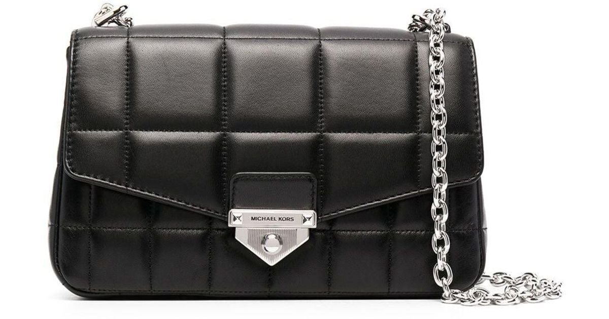 MICHAEL Michael Kors Leather Soho Large Chain Shoulder Bag in Black | Lyst