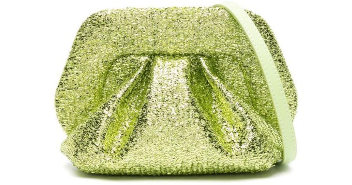 Themoirè Bios gathered clutch bag - Green