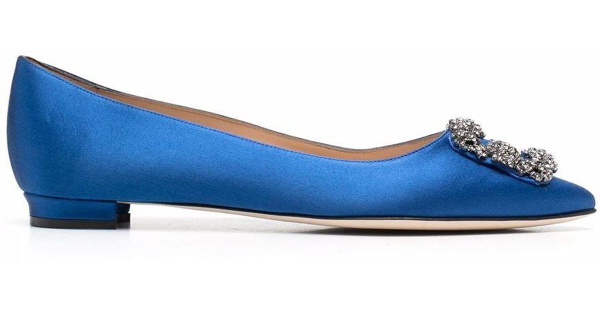 Manolo Blahnik Flat Shoes in Blue | Lyst UK