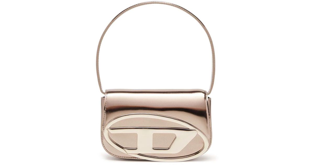 DIESEL 1dr Iconic Shoulder Bag In Mirrored Leather in Natural Lyst