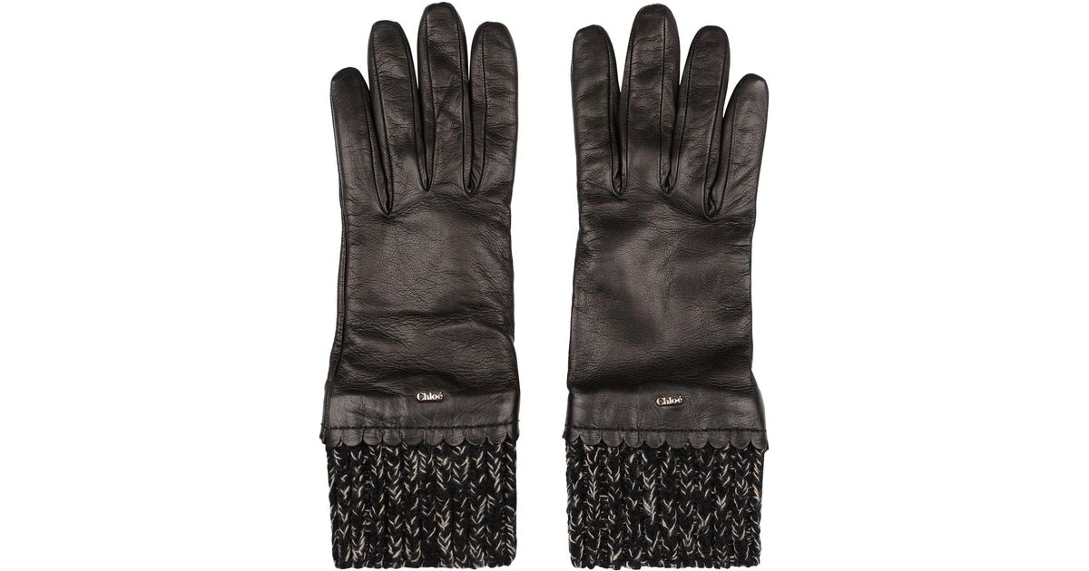 Chloé Jamie Gloves in Black | Lyst