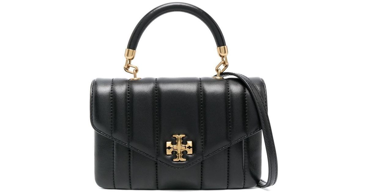 Tory Burch Kira Mini Leather Top-handle Bag in Black | Lyst