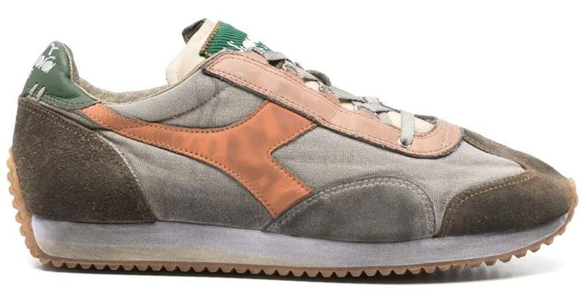 Zapatillas Diadora Equipe Dirty SW Evo - Material Lienzo Y Piel De Vaca Gamuza - Acabado Lavado A La Piedra