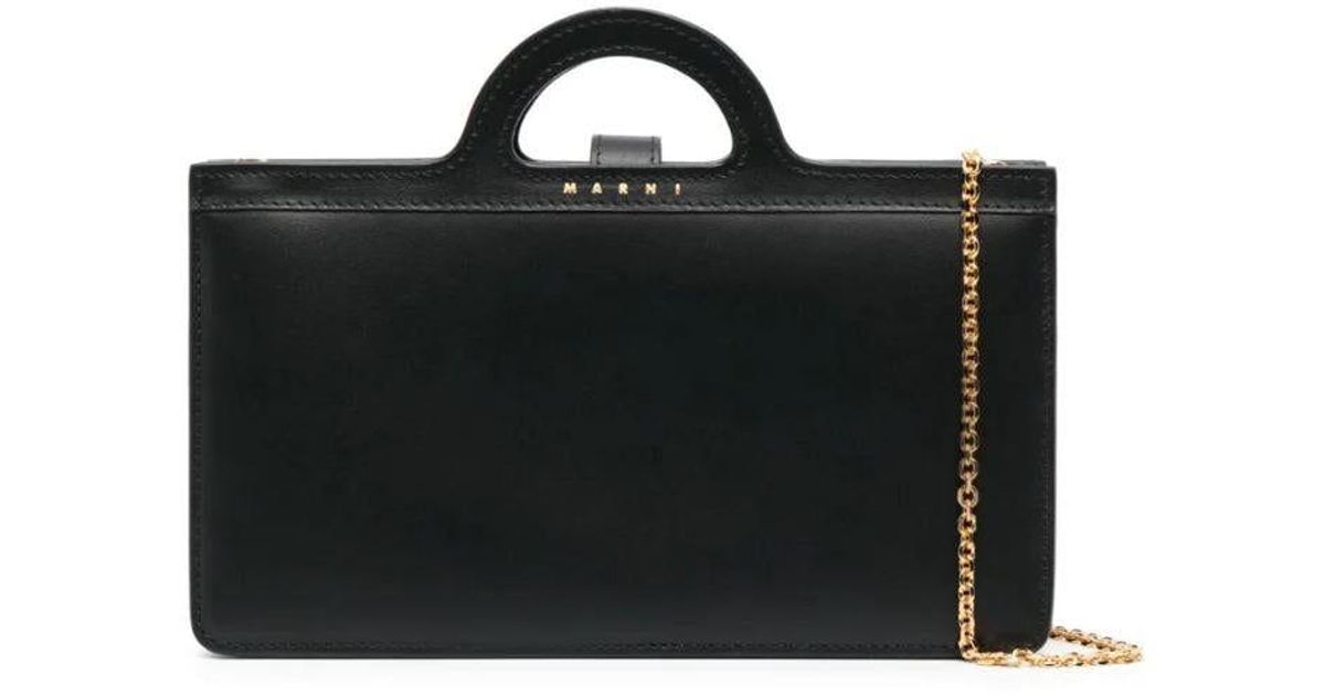 Marni Shoulder Bag With Chain in Black | Lyst