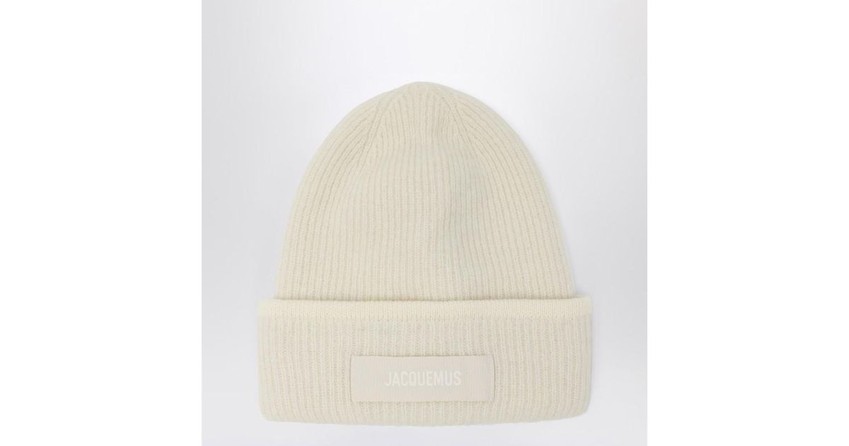 【関税＆送料込み】Jacquemus Ribbed Hat Off Jacquemus Ribbed Hat Off in Natural | Lyst