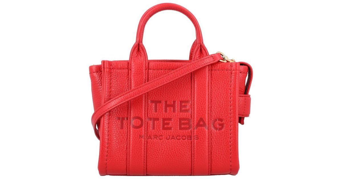 Marc Jacobs The Micro Tote Leather Bag in Red