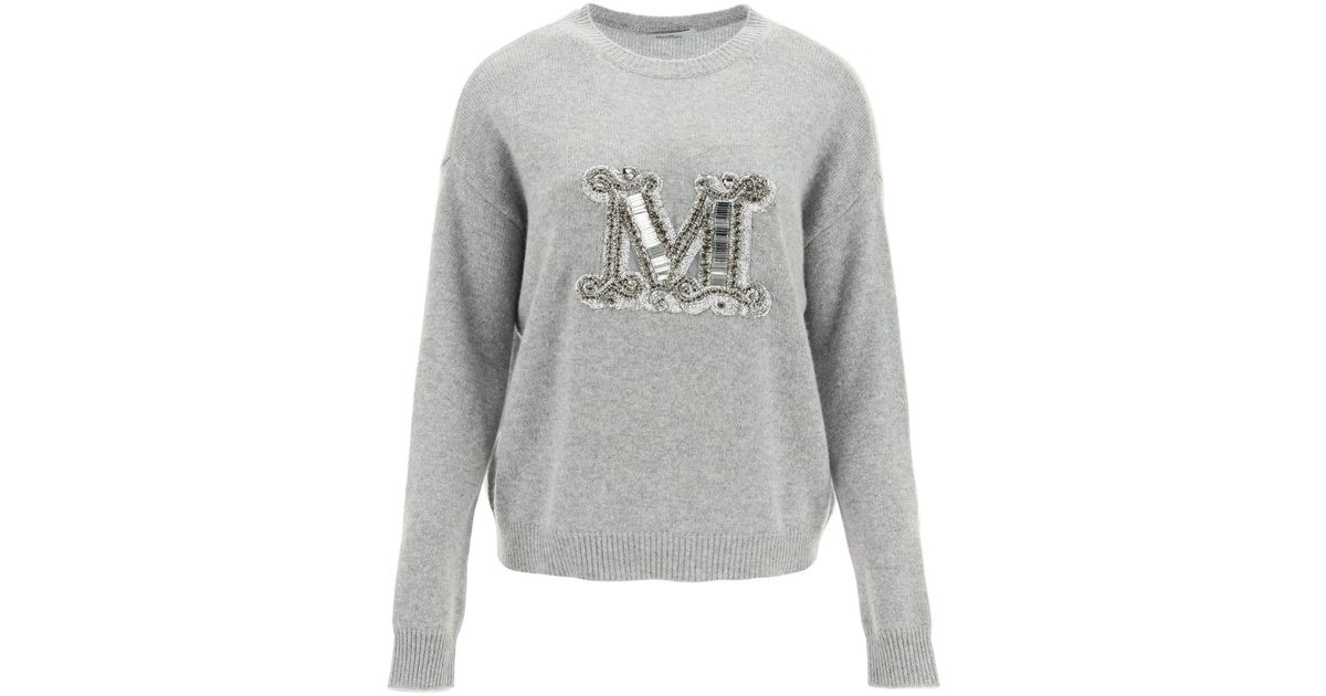 Tシャツ・カットソー Max Mara SEGALE - Viscose blend sweater with logo Max Mara Segale Tシャツ | ブラック | FARFETCH JP