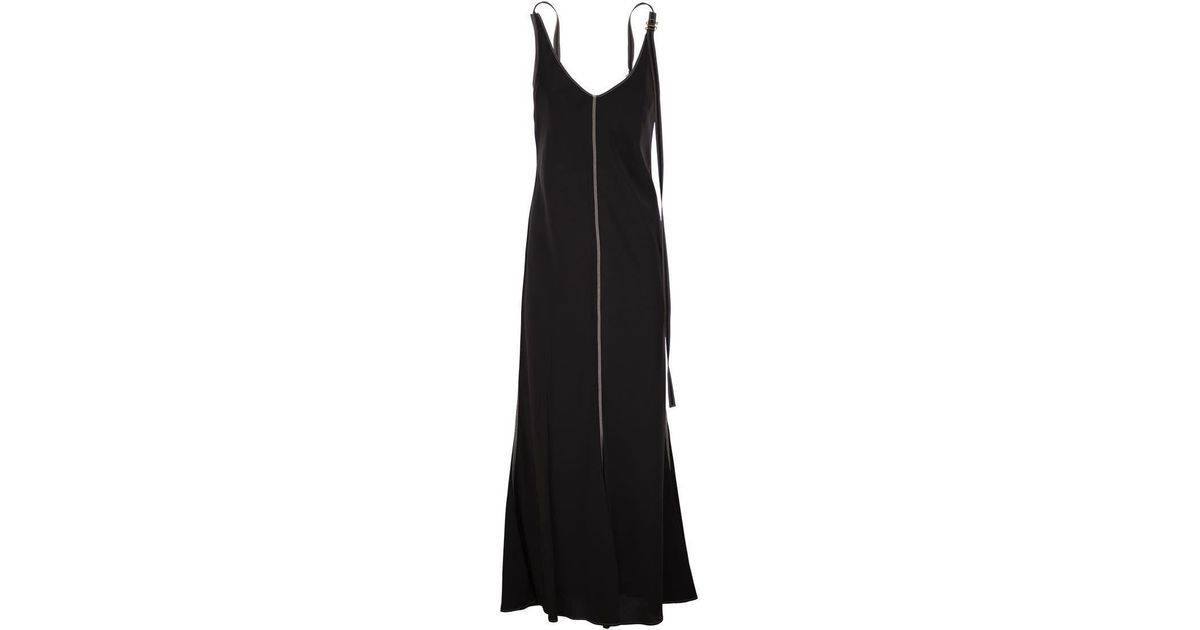 パーティードレス SPORTMAX UNION - Long dress with adjustable shoulder strap Sportmax Union in Black | Lyst Canada