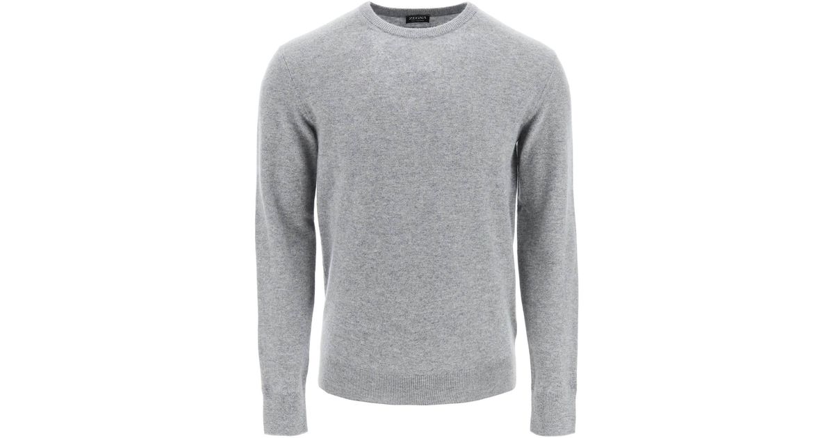 Zegna Zegna Cashmere Sweater in Gray for Men | Lyst