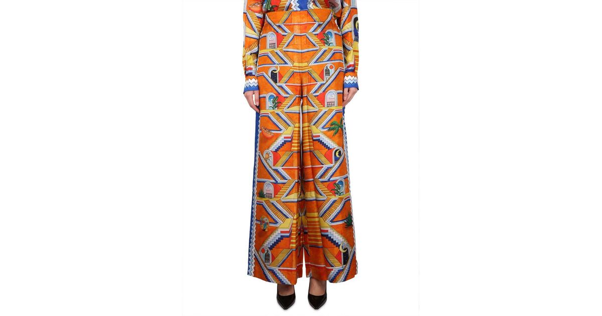 CASABLANCA Escalier Print Pants in Orange | Lyst