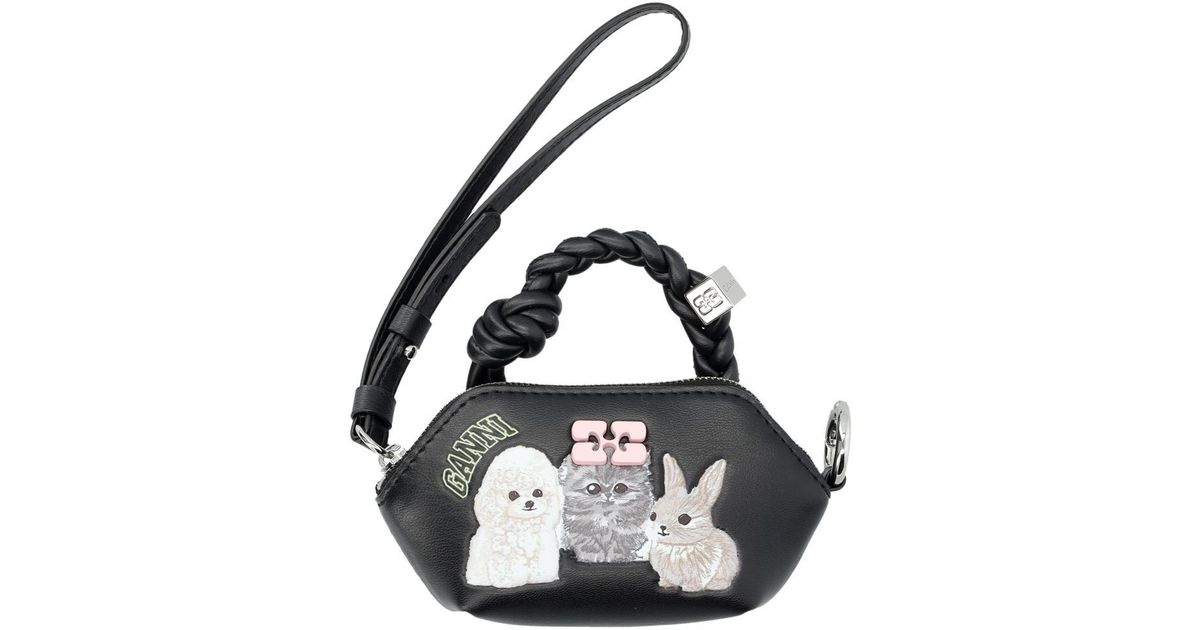 Ganni Animal Bow Nano Charms in Black | Lyst