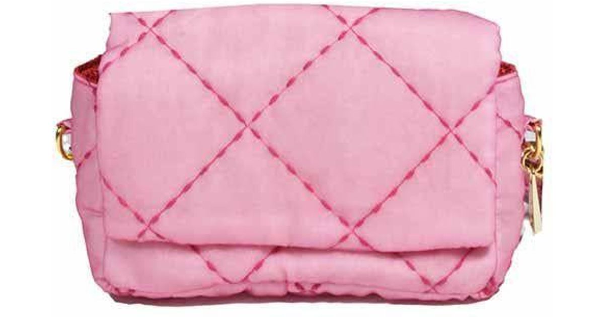 La Milanesa Quilted Red Fabric Handbag in Pink Lyst