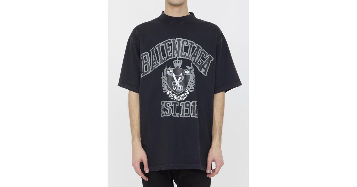 Balenciaga Est.1917 T-shirt in Blue for Men | Lyst