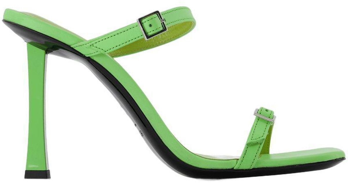 BY FAR Flick Mule in Green | Lyst