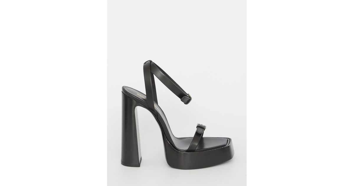 Saint Laurent Platz Platform Sandals in White Lyst UK
