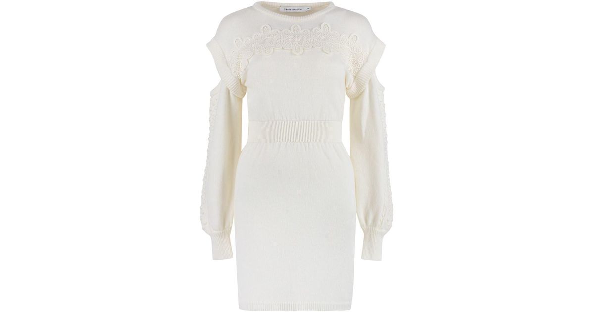 SIMONA CORSELLINI Wool-blend Dress in White | Lyst