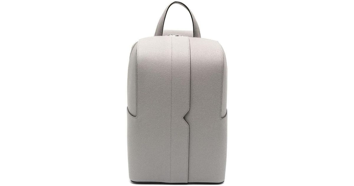 Valextra V-line Medium Leather Backpack in Gray for Men | Lyst