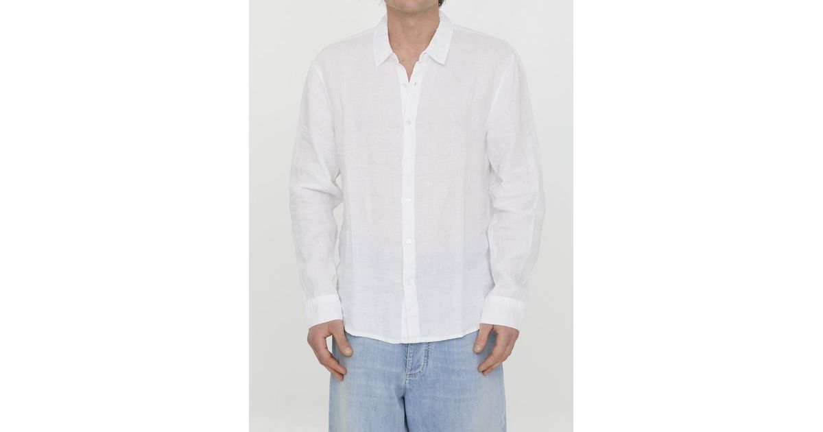 James Perse White Linen Shirt for Men | Lyst