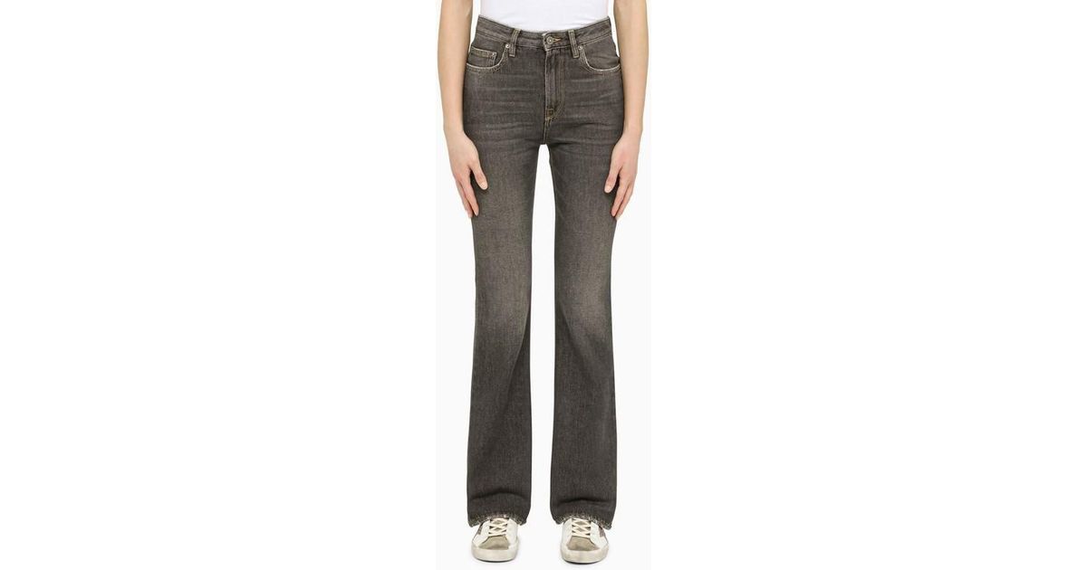 Golden Goose Black Washed Flared Jeans in Gray | Lyst