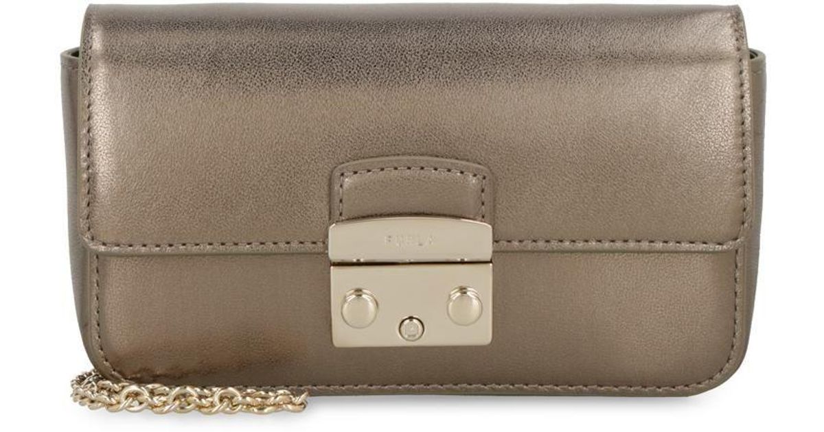 Furla Metropolis Leather Mini Crossbody Bag in Brown Lyst